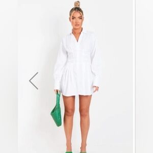 Missy Empire Lace-Up Back Shirt Dress